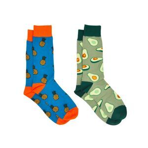 Men's Pineapple Tropical Socks & All-Over Print Avocado Dress Socks 2-Pair Set